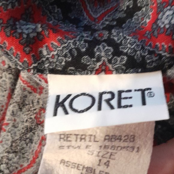 Koret Woman's Size 14 Geometric Print Button Down – Grannycore Casual - Picture 4 of 7